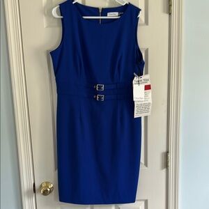 Calvin Klein Blue Sheath Midi Dress